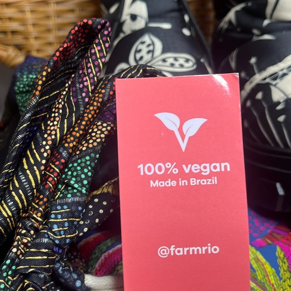 FARM RIO Made In Brazil Cerrado Sky Lug Sole Ankle Boots Booties Black White - Picture 10 of 12